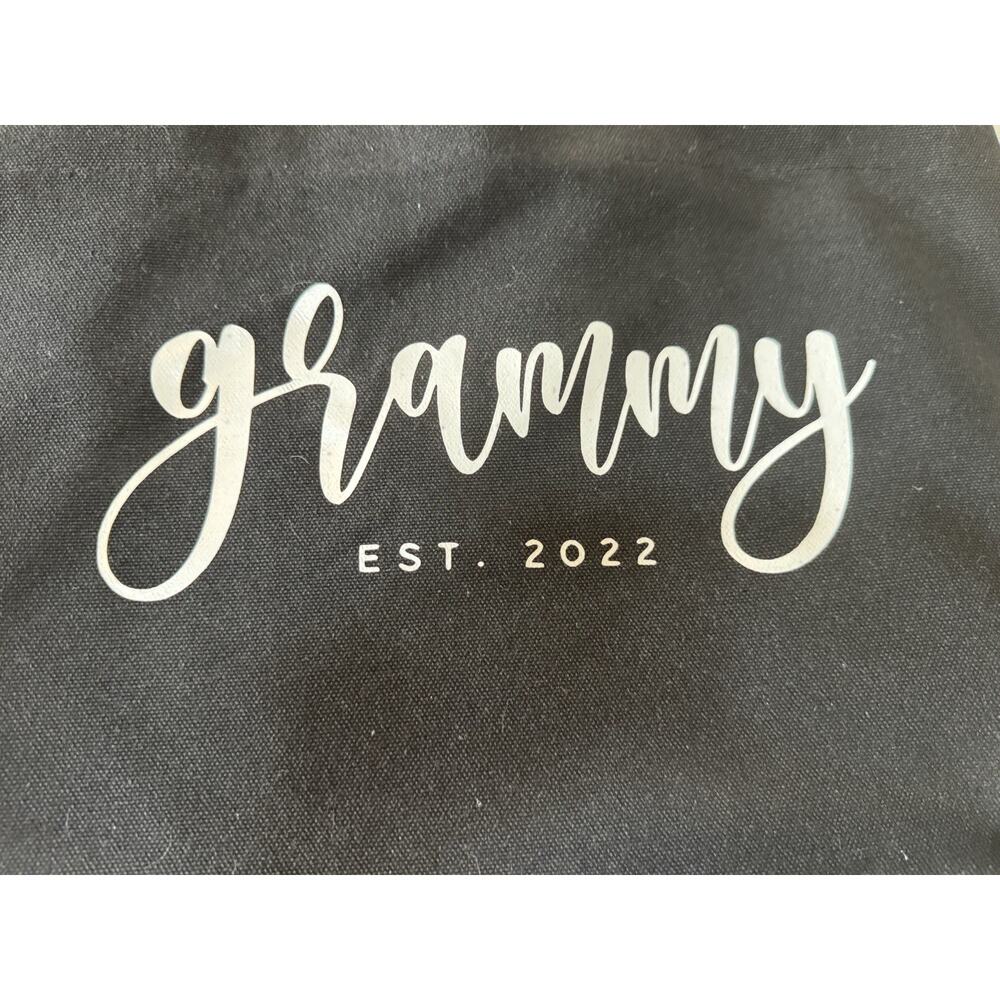 Grammy EST 2022 Canvas Black Tote Bag with Handles for Women - Picture 5 of 6